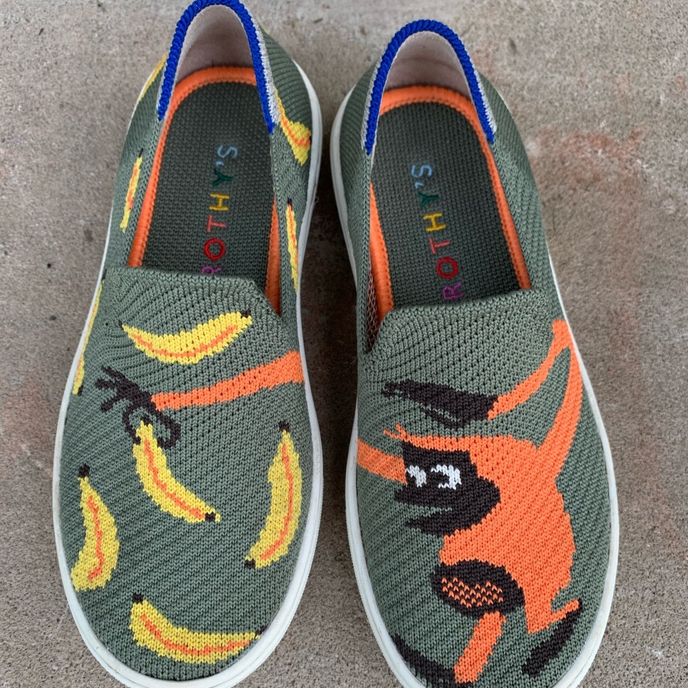 Rothy’s Kids Monkey and Banana shoes size 13